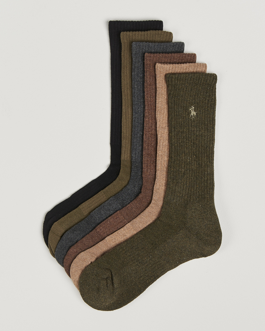 Hombres | Ropa interior y calcetines | Polo Ralph Lauren | Polo Ralph Lauren6-Pack Performance Crew SocksBrown