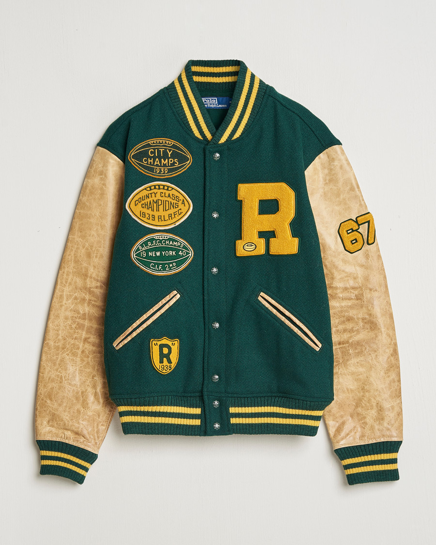 Hombres | Abrigos y chaquetas | Polo Ralph Lauren | Varsity Leather Bomber Moss Agate