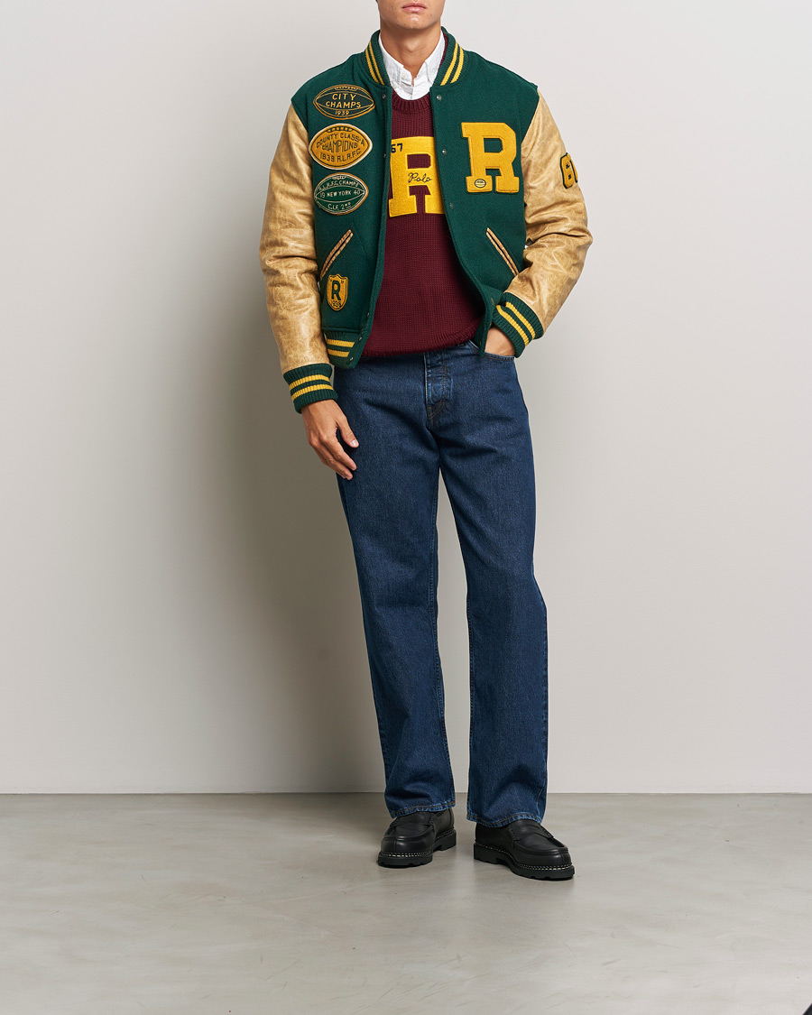 Hombres | Abrigos y chaquetas | Polo Ralph Lauren | Varsity Leather Bomber Moss Agate