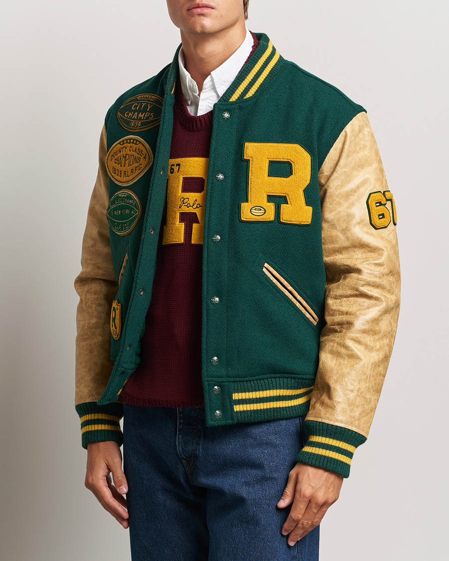 Hombres | Abrigos y chaquetas | Polo Ralph Lauren | Varsity Leather Bomber Moss Agate