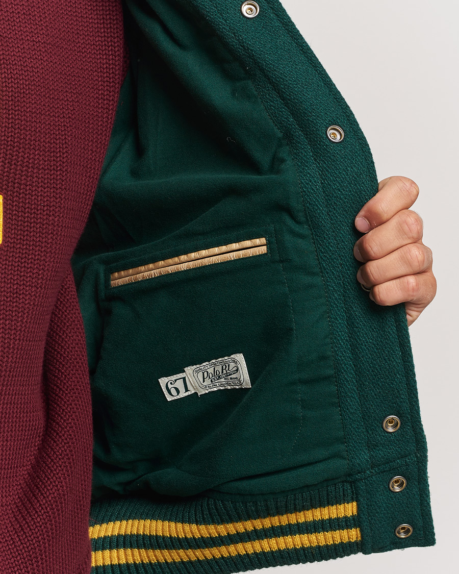 Hombres | Abrigos y chaquetas | Polo Ralph Lauren | Varsity Leather Bomber Moss Agate