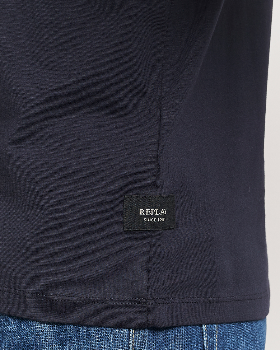 Hombres | Camisetas | Replay | Tonal Logo Crew Neck T-Shirt Navy