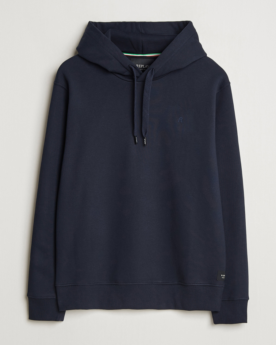 Hombres | Jerséis y prendas de punto | Replay | Tonal Logo Hoodie Navy