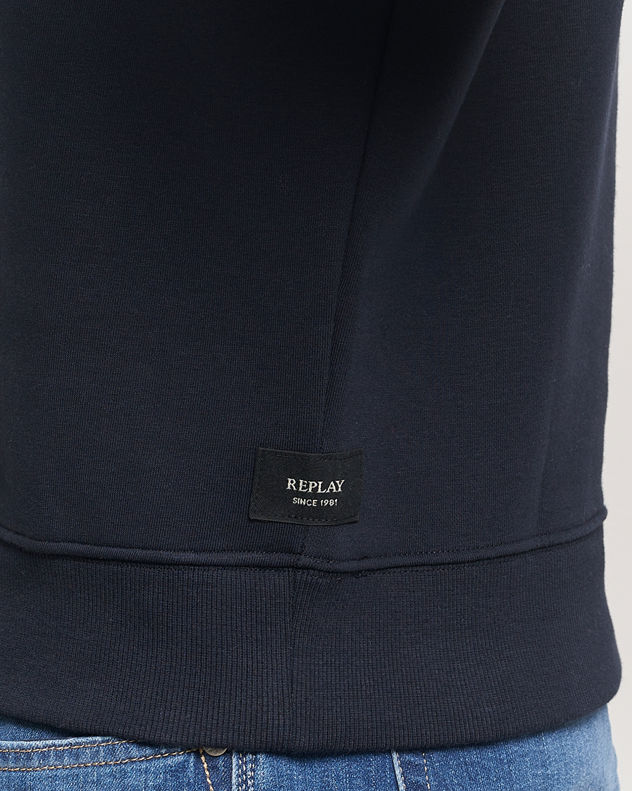 Hombres | Jerséis y prendas de punto | Replay | Tonal Logo Hoodie Navy