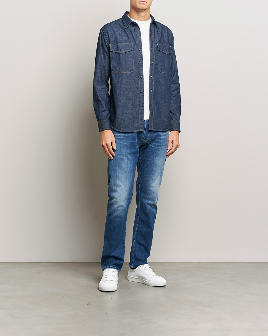 Hombres | Camisas | Replay | Denim Shirt Dark Blue