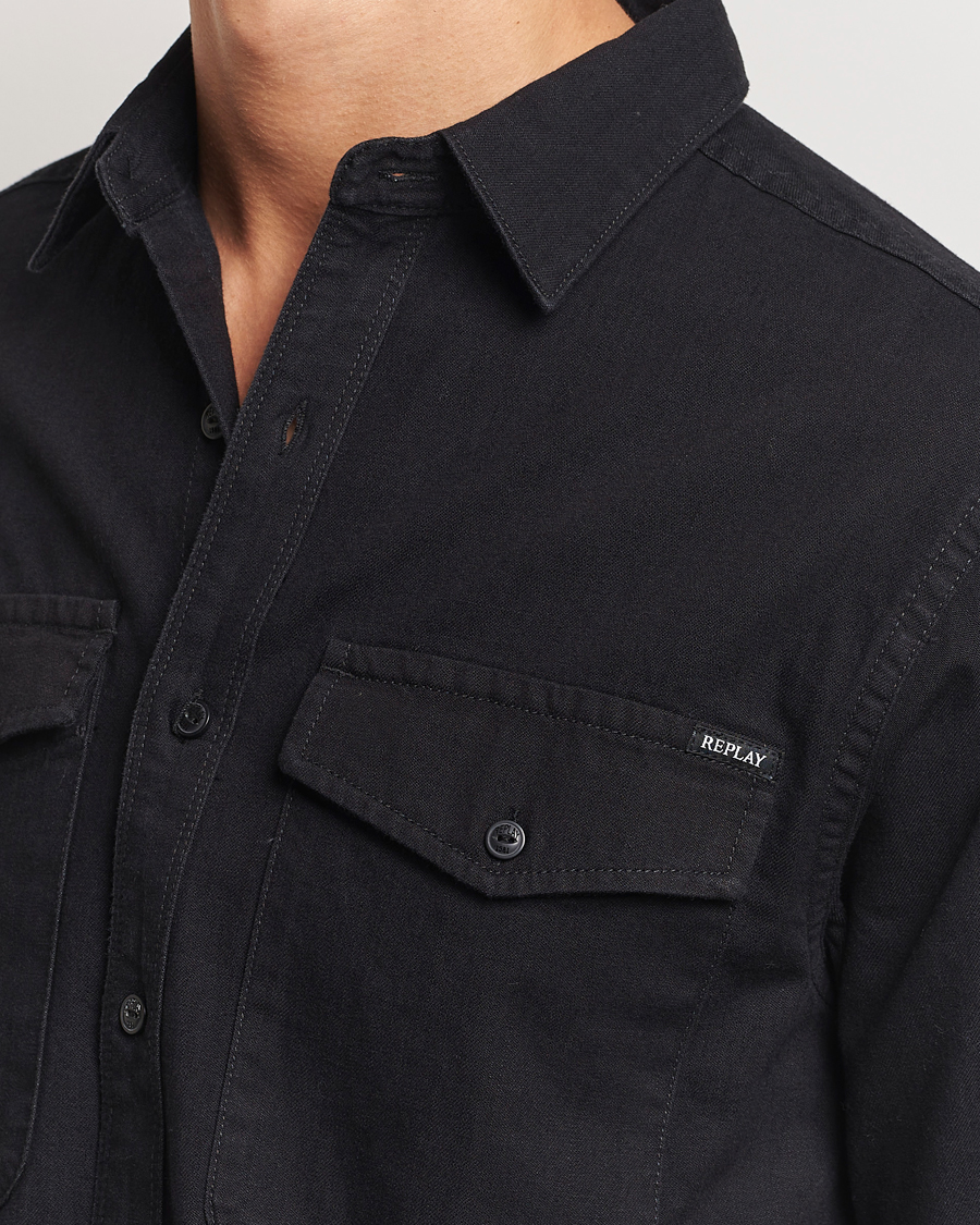 Hombres | Camisas | Replay | Denim Shirt Washed Black
