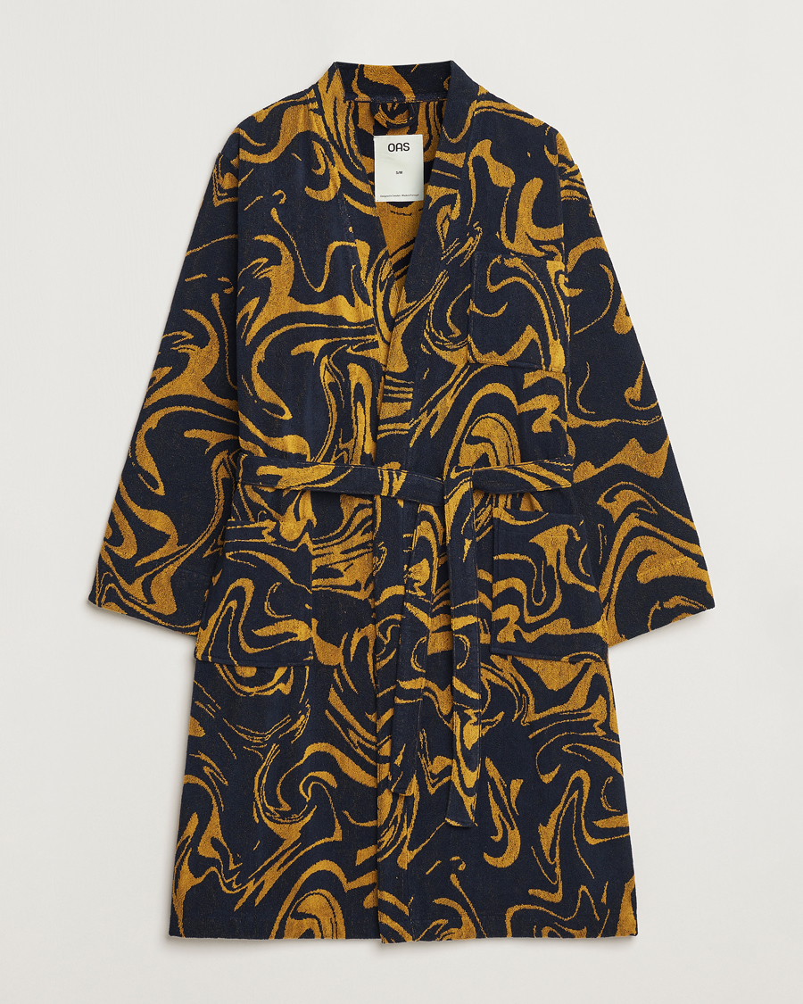 Hombres | Pijamas y batas | OAS | Marble Robe Black/Yellow