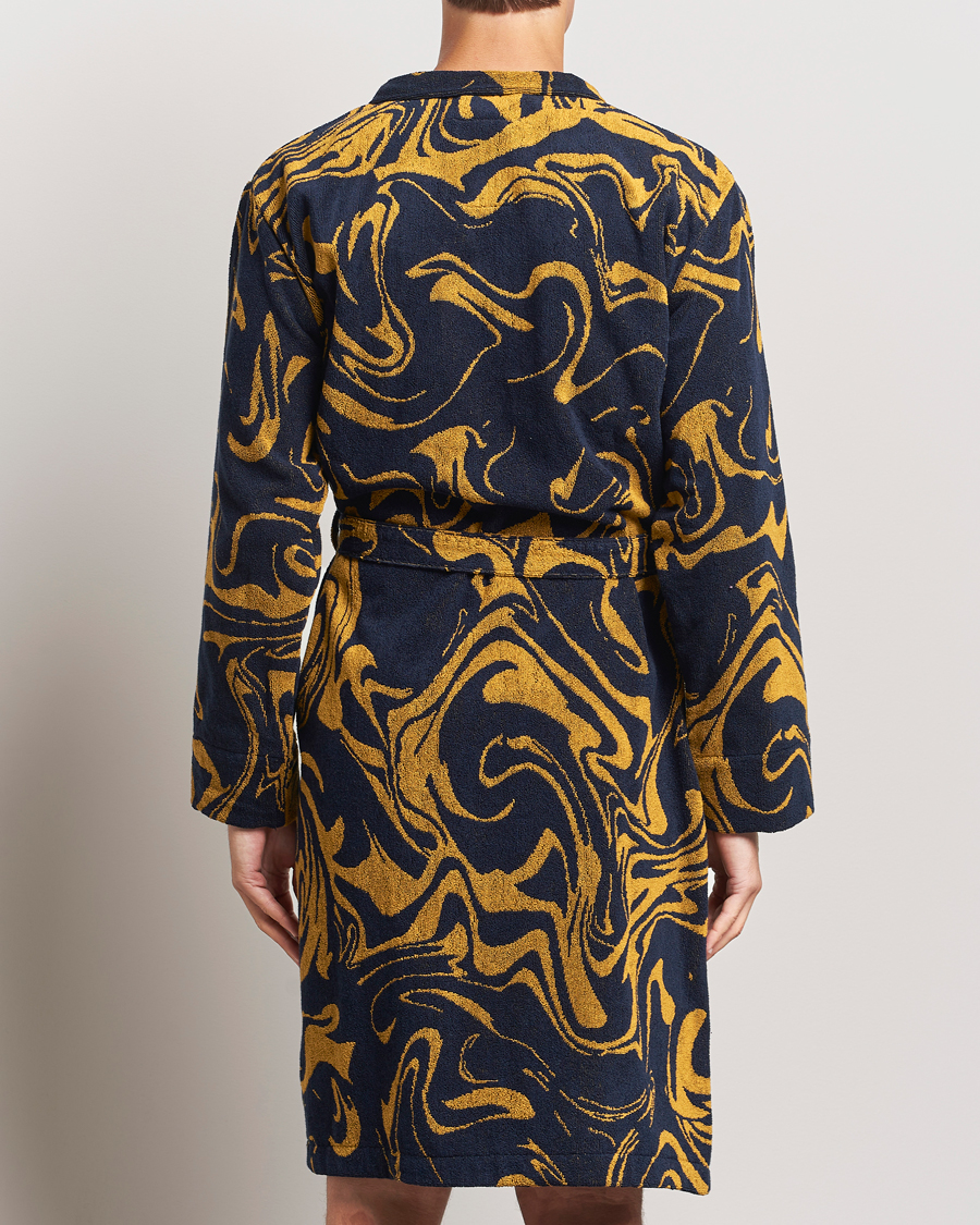 Hombres | Pijamas y batas | OAS | Marble Robe Black/Yellow
