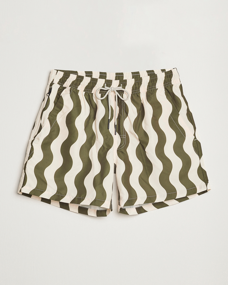 Hombres | Bañadores | OAS | Forest Waver Swim Shorts Green/White