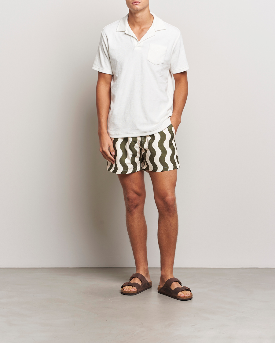Hombres | Bañadores | OAS | Forest Waver Swim Shorts Green/White