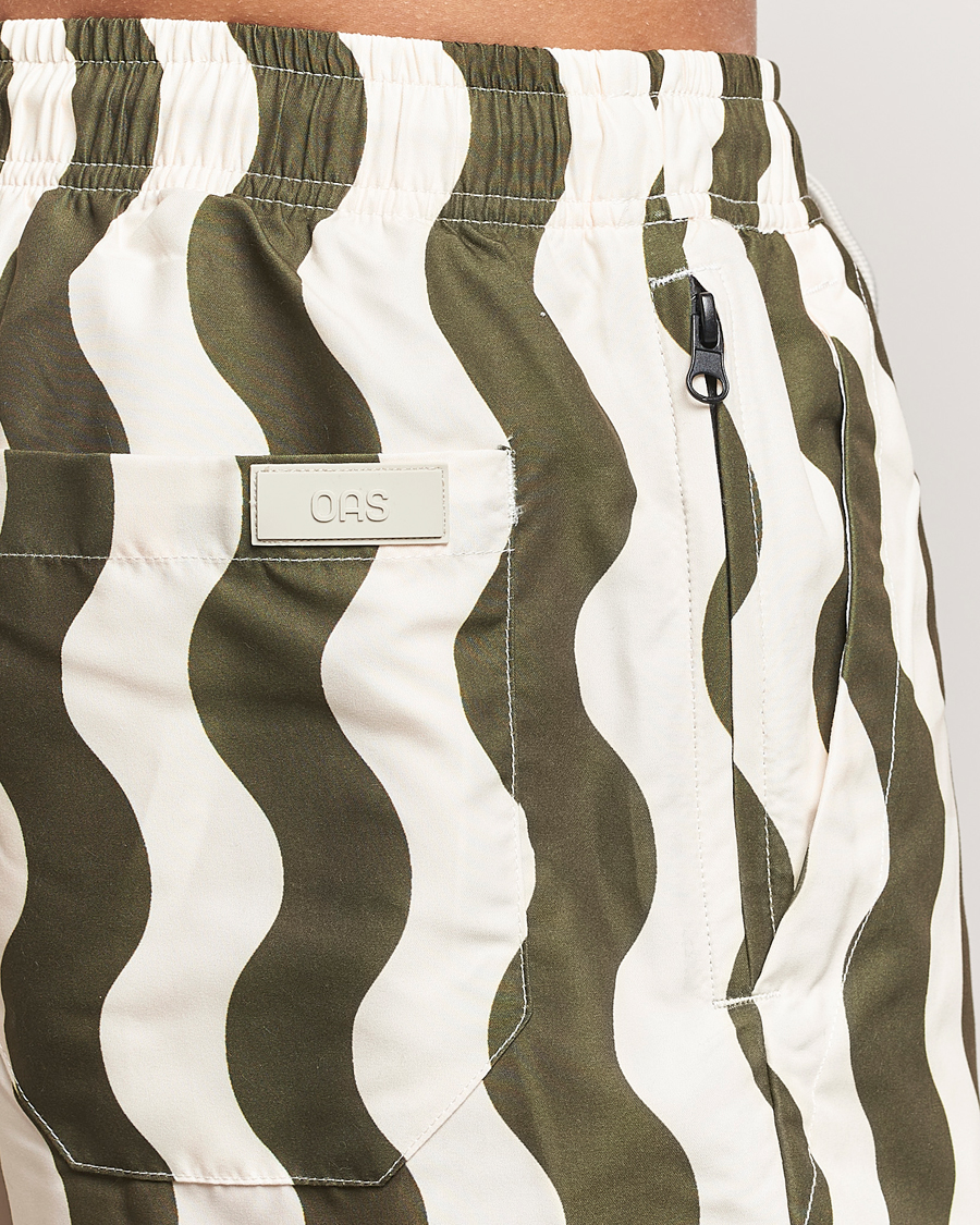 Hombres | Bañadores | OAS | Forest Waver Swim Shorts Green/White