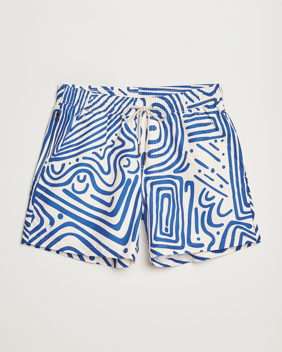 Hombres | Bañadores | OAS | Eldovado Swim Shorts Blue/White