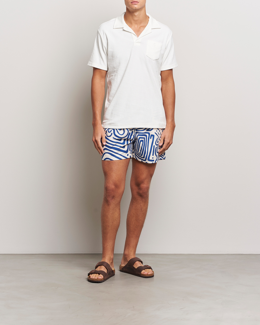 Hombres | Bañadores | OAS | Eldovado Swim Shorts Blue/White
