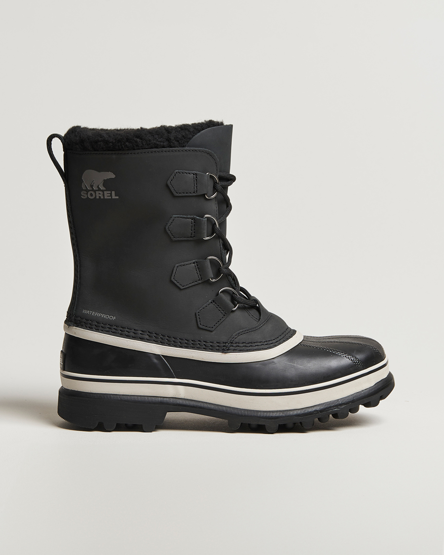 Hombres | Botas | Sorel | Caribou WP Felt Lined Leather Boots Black