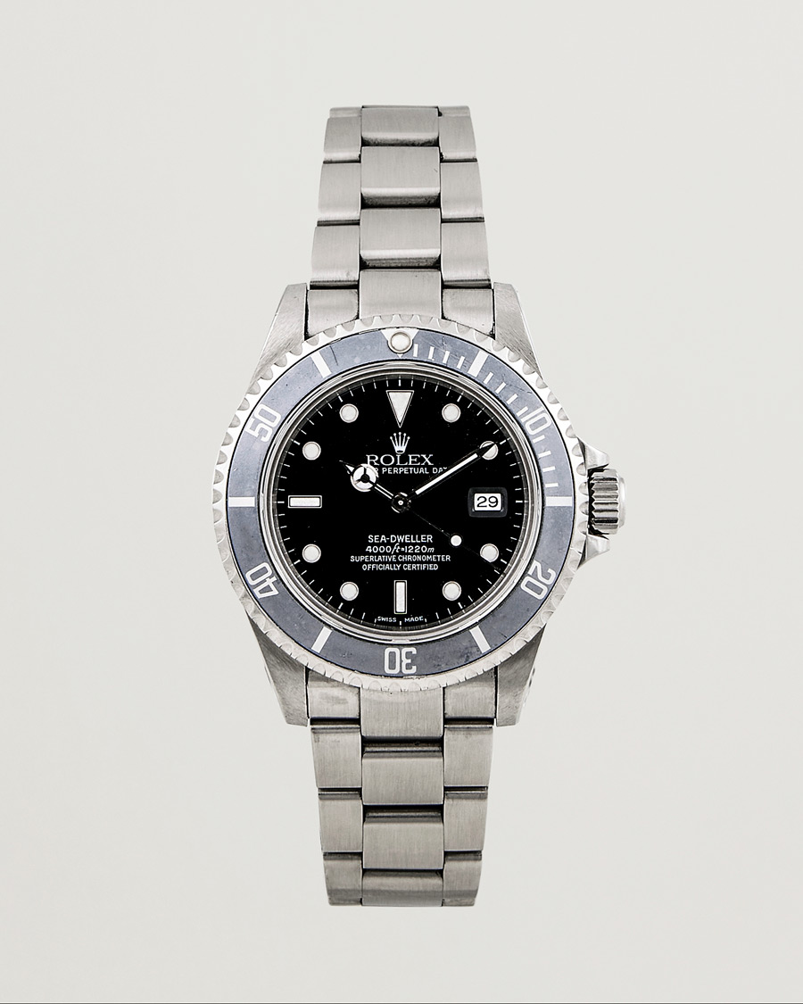 Hombres | Rolex Pre-Owned Sea Dweller 16600 Oyster Perpetual Steel Black Silver | Rolex Pre-Owned | Sea Dweller 16600 Oyster Perpetual Steel Black Silver