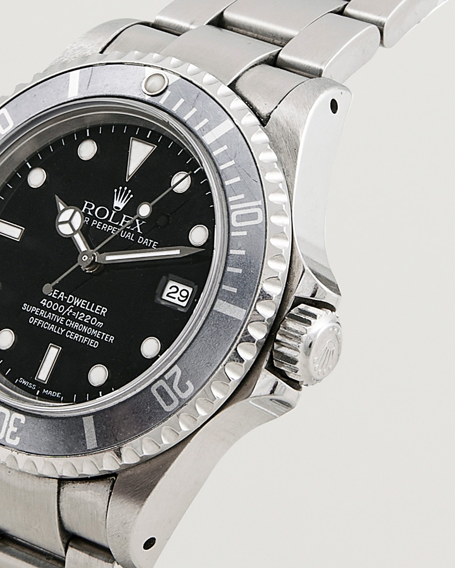 Hombres | Rolex Pre-Owned Sea Dweller 16600 Oyster Perpetual Steel Black Silver | Rolex Pre-Owned | Sea Dweller 16600 Oyster Perpetual Steel Black Silver
