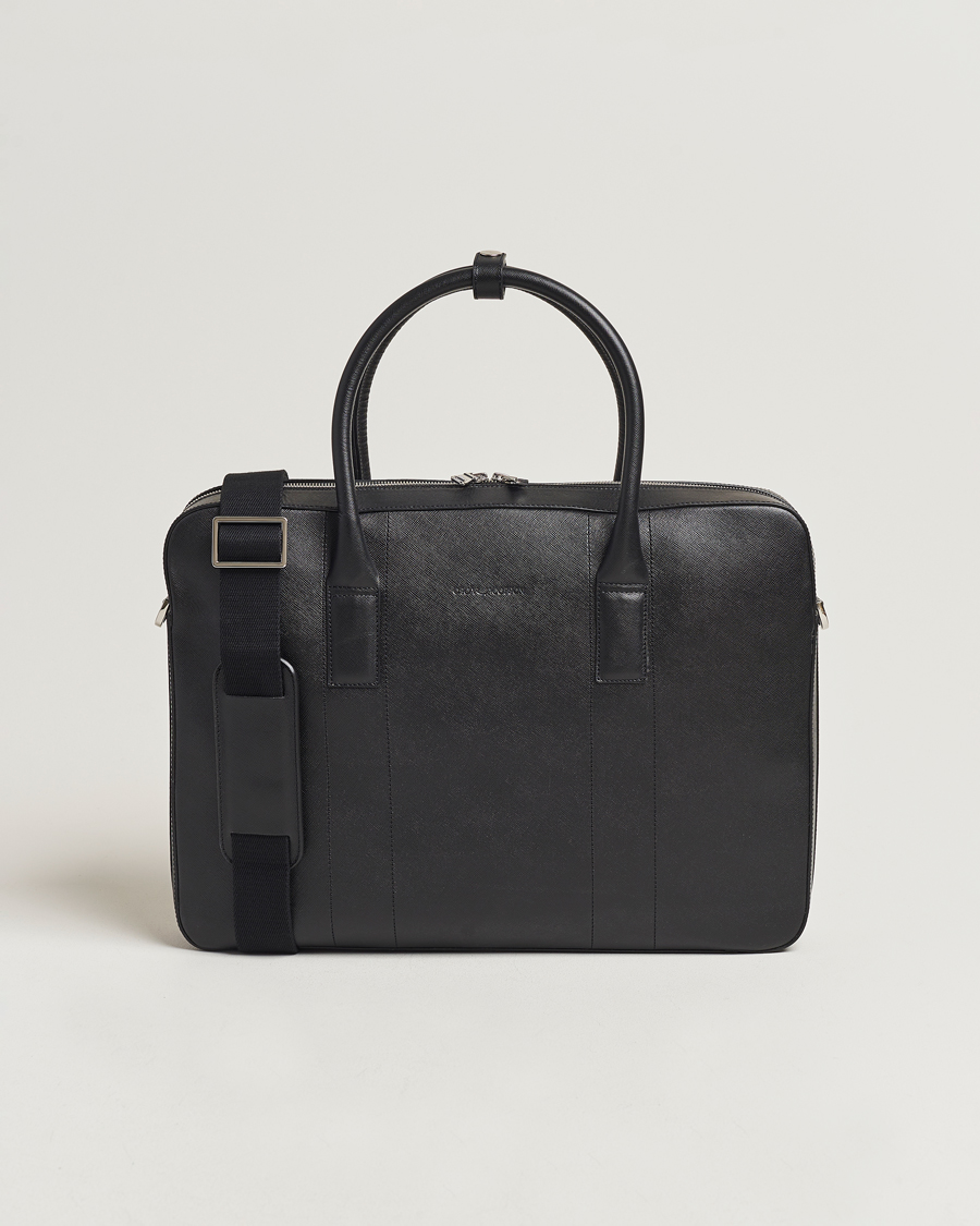 Hombres | Oscar Jacobson Leather Briefcase Black | Oscar Jacobson | Leather Briefcase Black