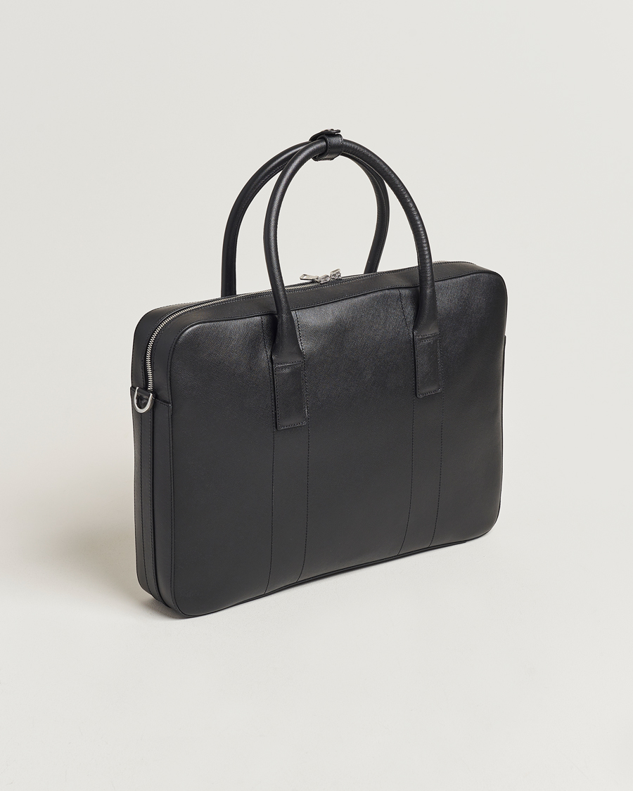 Hombres | Oscar Jacobson Leather Briefcase Black | Oscar Jacobson | Leather Briefcase Black