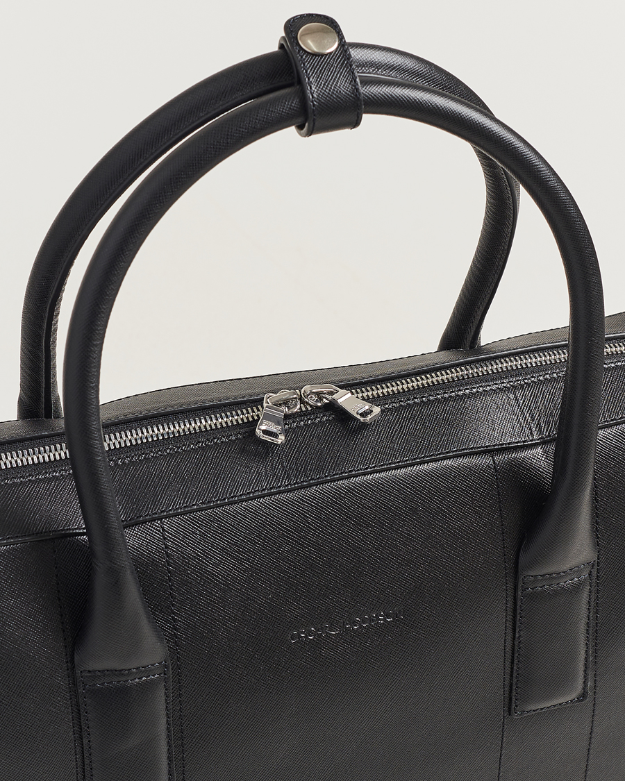 Hombres | Oscar Jacobson Leather Briefcase Black | Oscar Jacobson | Leather Briefcase Black