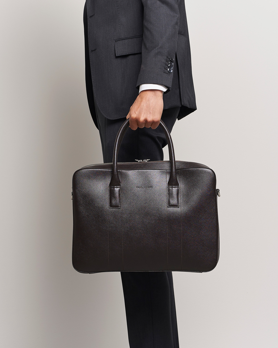 Hombres |  | Oscar Jacobson | Leather Briefcase Forastero Brown