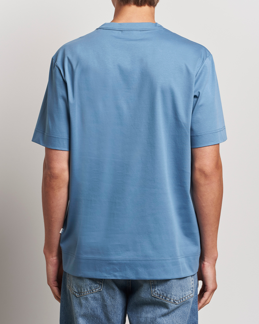 Hombres | Camisetas | NN07 | Pedro Mercerized Crew Neck T-Shirt Blue Jasper