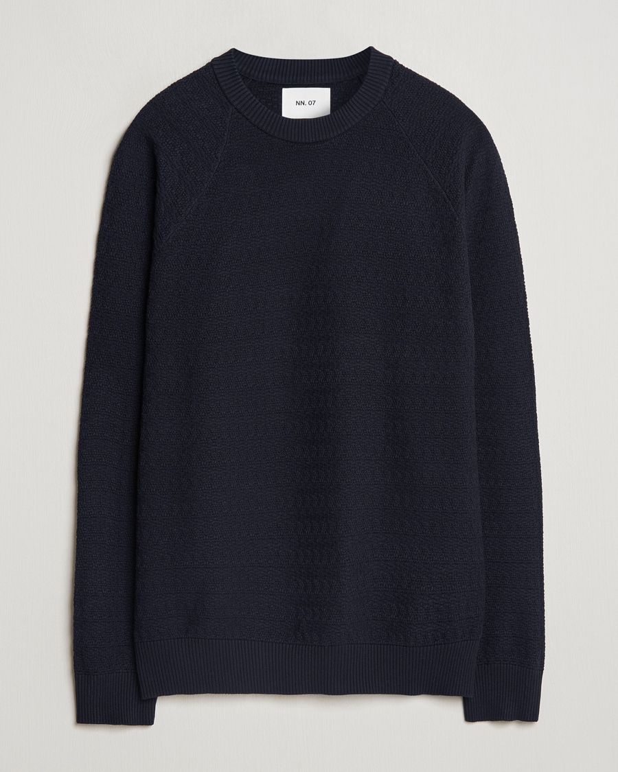 Hombres | Jerséis y prendas de punto | NN07 | Collin Structured Knitted Sweater Navy Blue