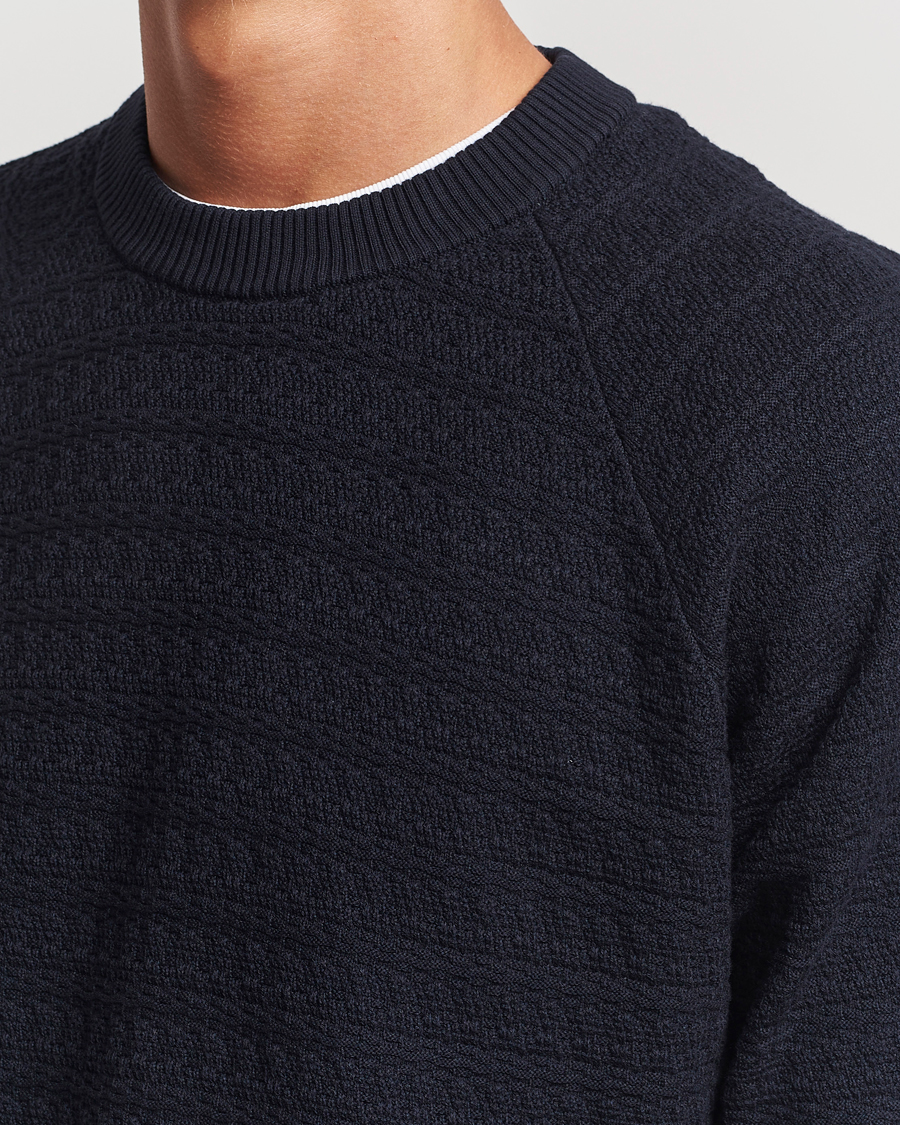 Hombres | Jerséis y prendas de punto | NN07 | Collin Structured Knitted Sweater Navy Blue
