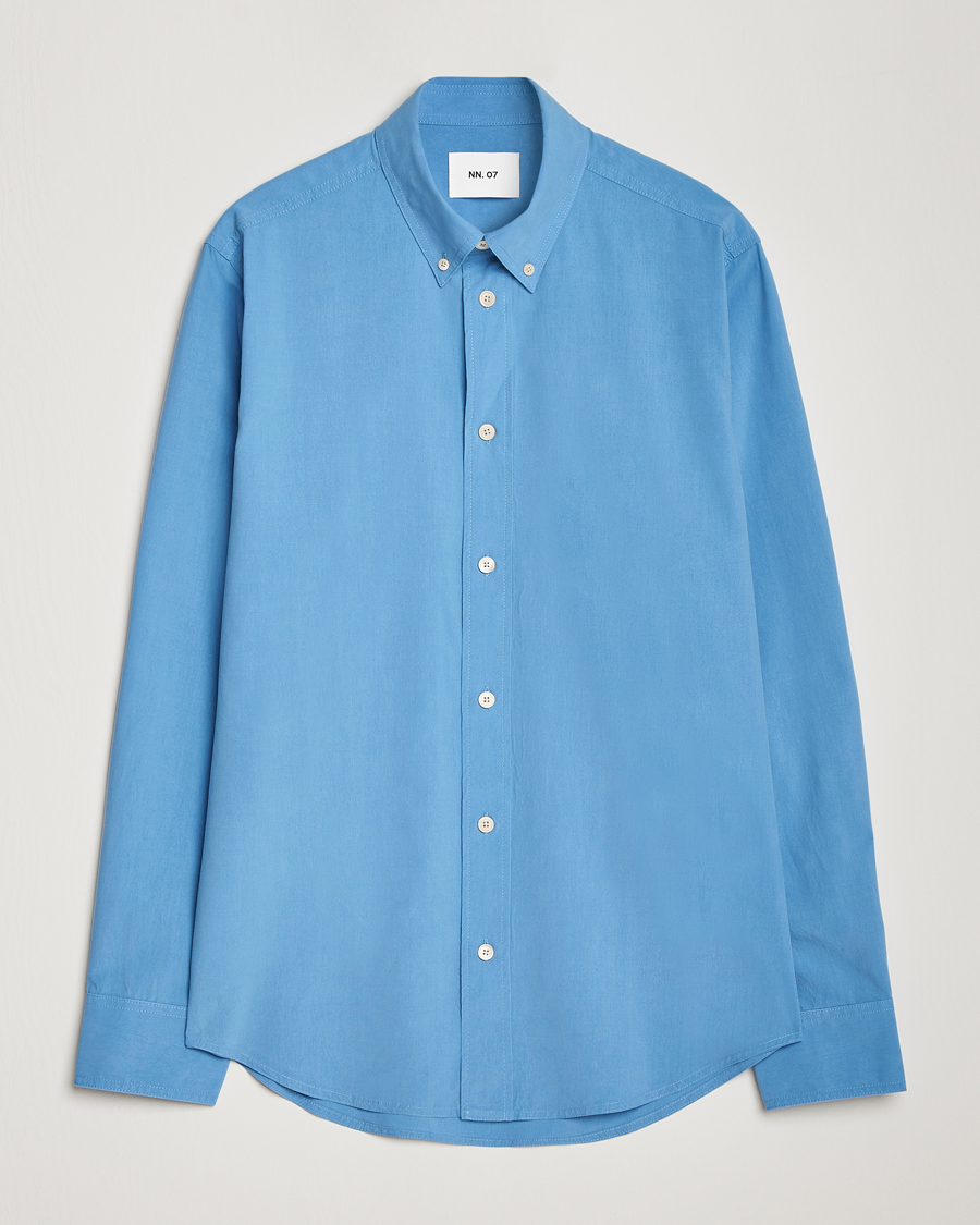 Hombres | Camisas | NN07 | Colby Lyocell/Cotton Button Down Shirt Blue Jasper