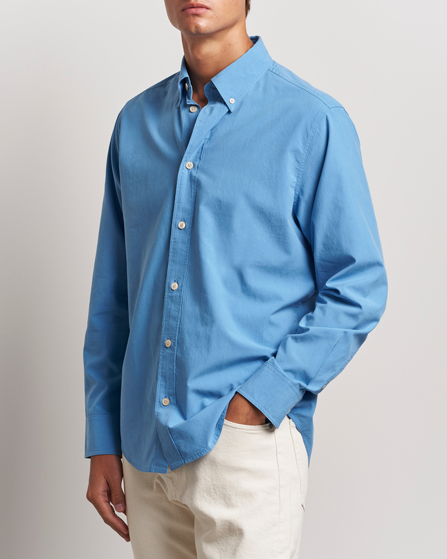 Hombres | Camisas | NN07 | Colby Lyocell/Cotton Button Down Shirt Blue Jasper