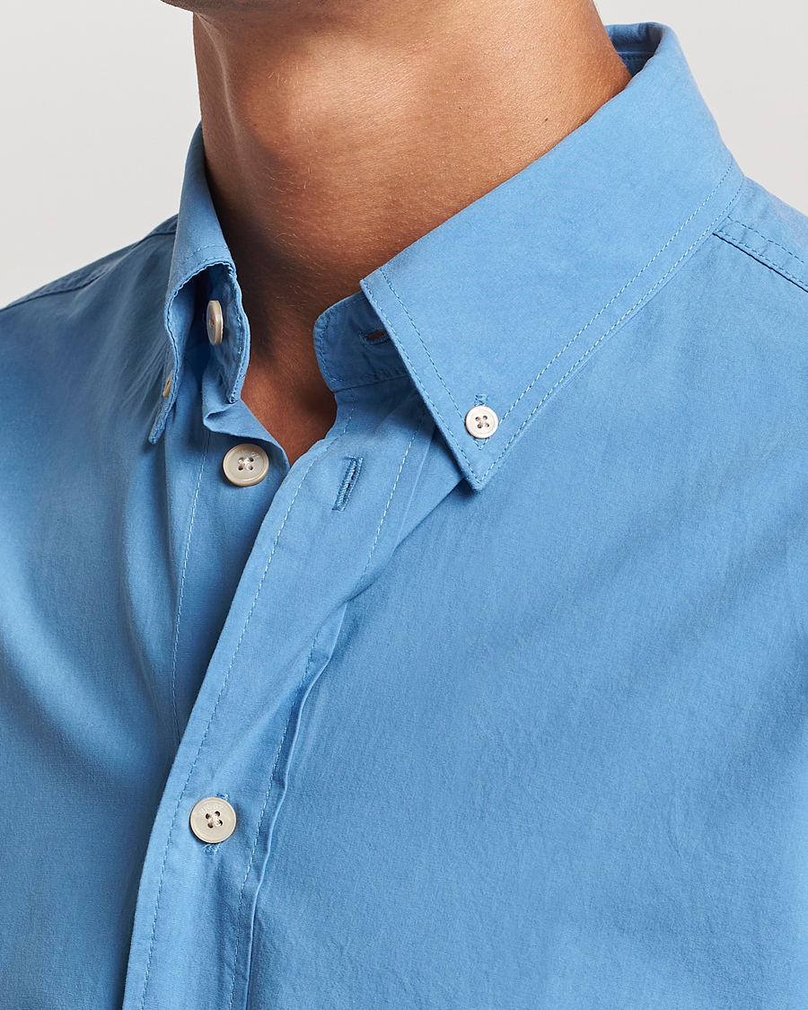 Hombres | Camisas | NN07 | Colby Lyocell/Cotton Button Down Shirt Blue Jasper