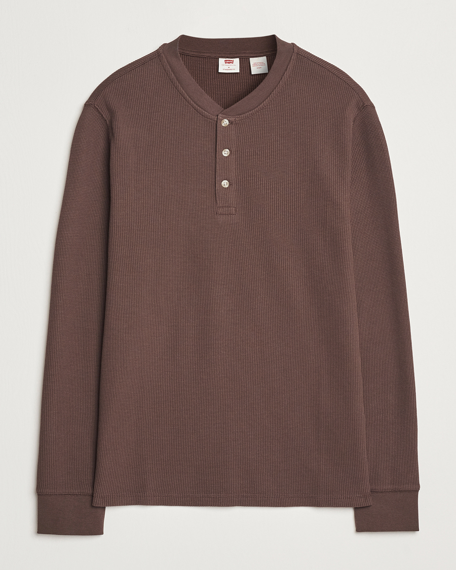Hombres | Jerséis y prendas de punto | Levi's | Thermal Henley Chocolate Brown