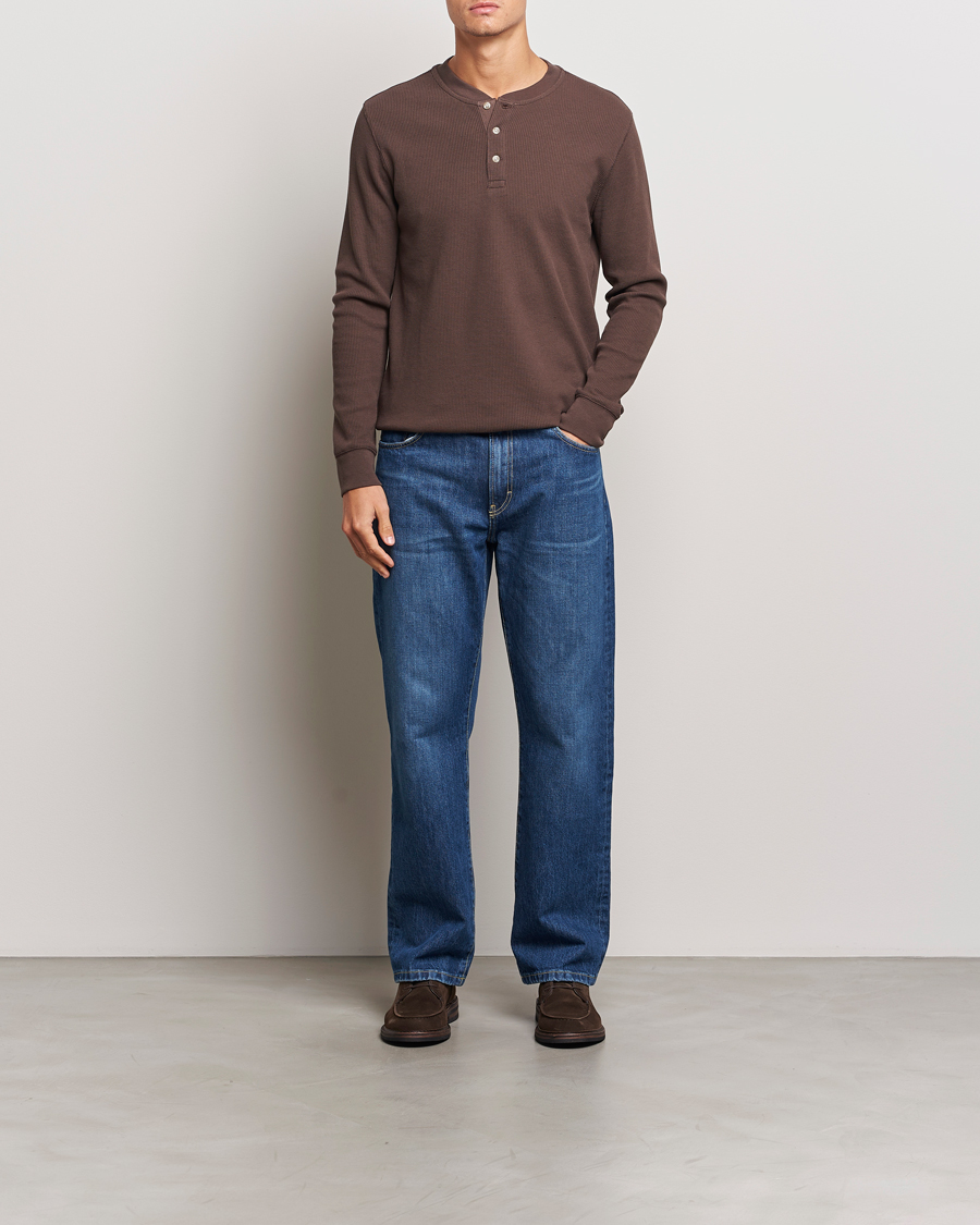 Hombres | Jerséis y prendas de punto | Levi's | Thermal Henley Chocolate Brown