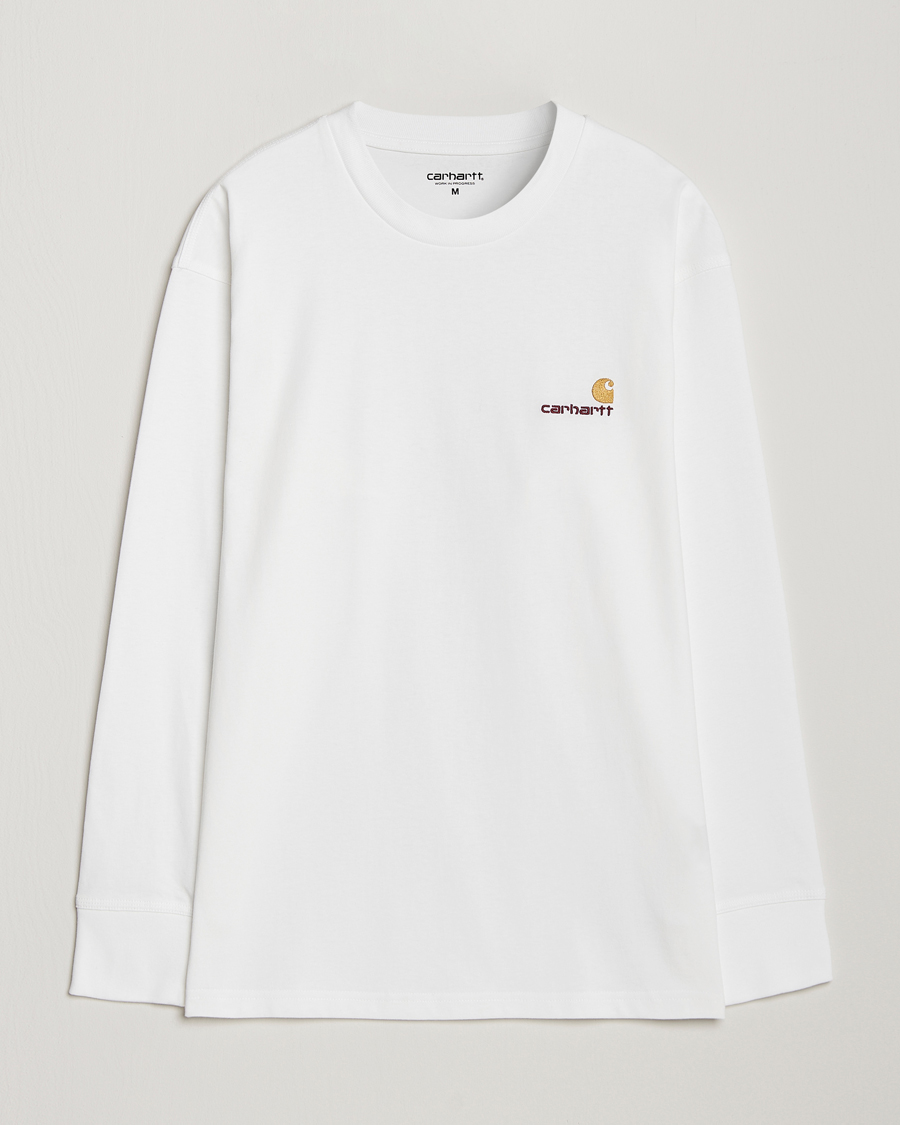 Hombres | Camisetas | Carhartt WIP | American Script Long Sleeve T-Shirt White