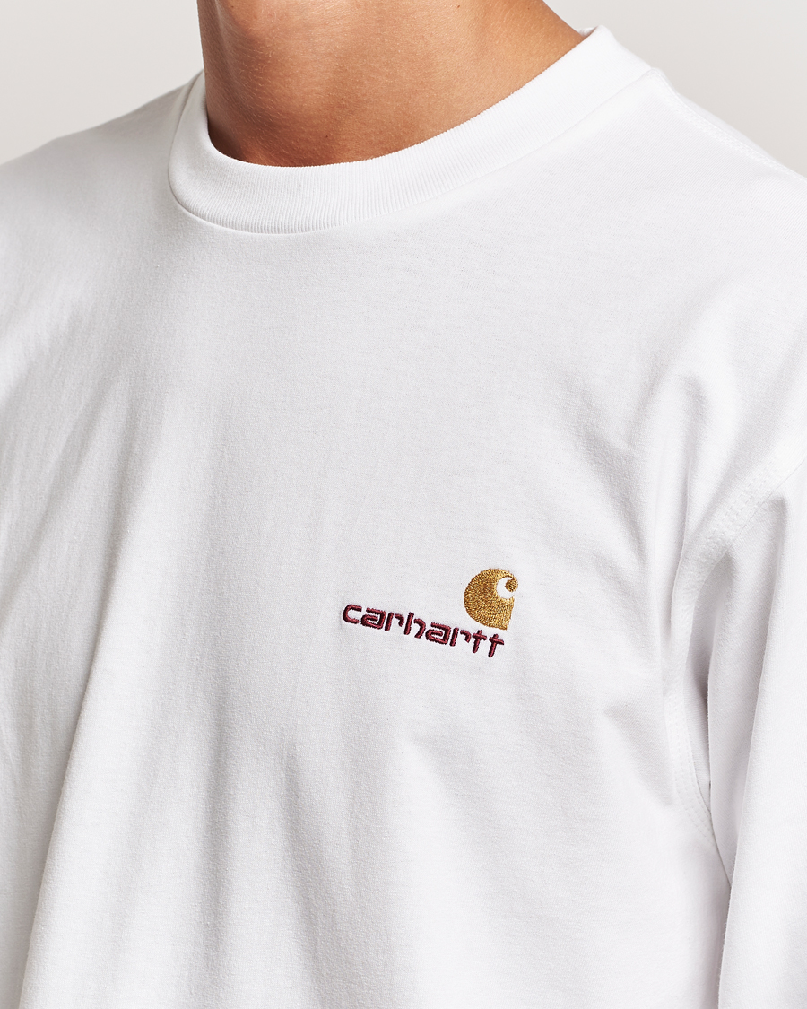 Hombres | Camisetas | Carhartt WIP | American Script Long Sleeve T-Shirt White