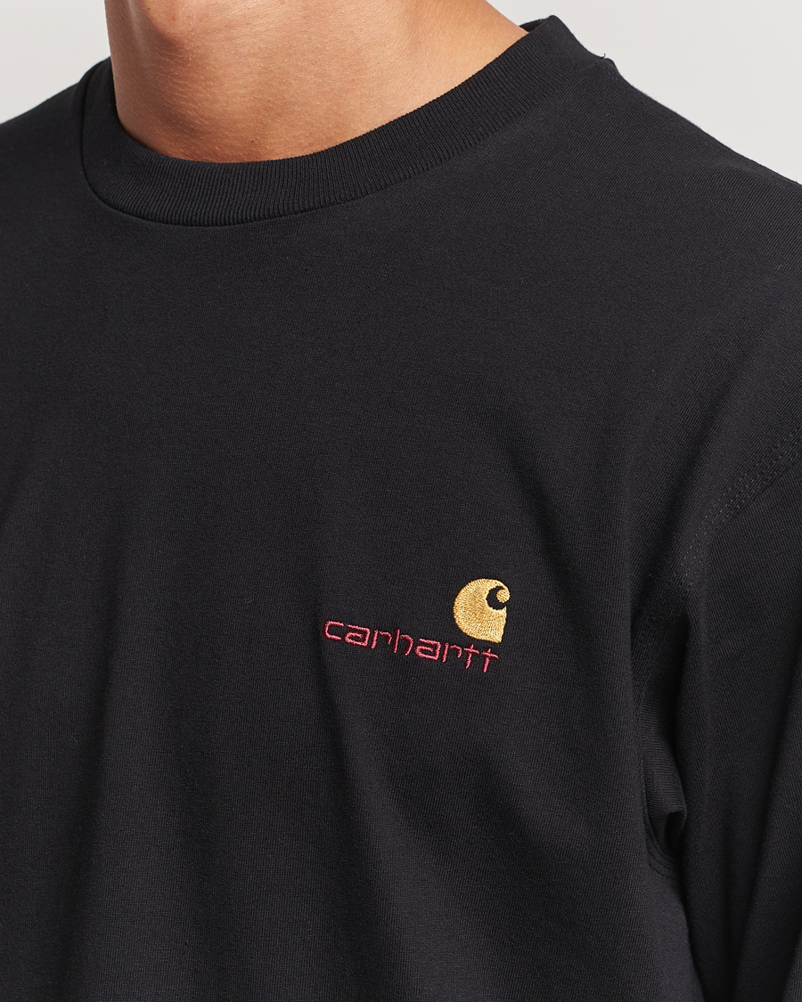 Hombres | Camisetas | Carhartt WIP | American Script Long Sleeve T-Shirt Black