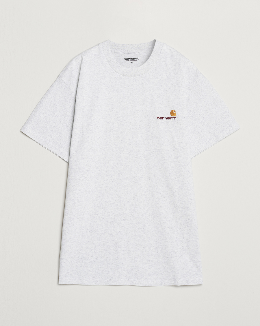 Hombres | Camisetas | Carhartt WIP | American Script Short Sleeve T-Shirt Ash Heather