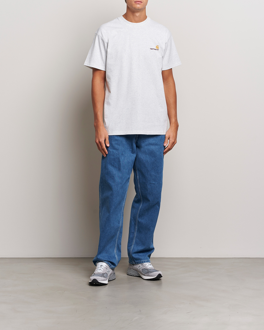 Hombres | Camisetas | Carhartt WIP | American Script Short Sleeve T-Shirt Ash Heather