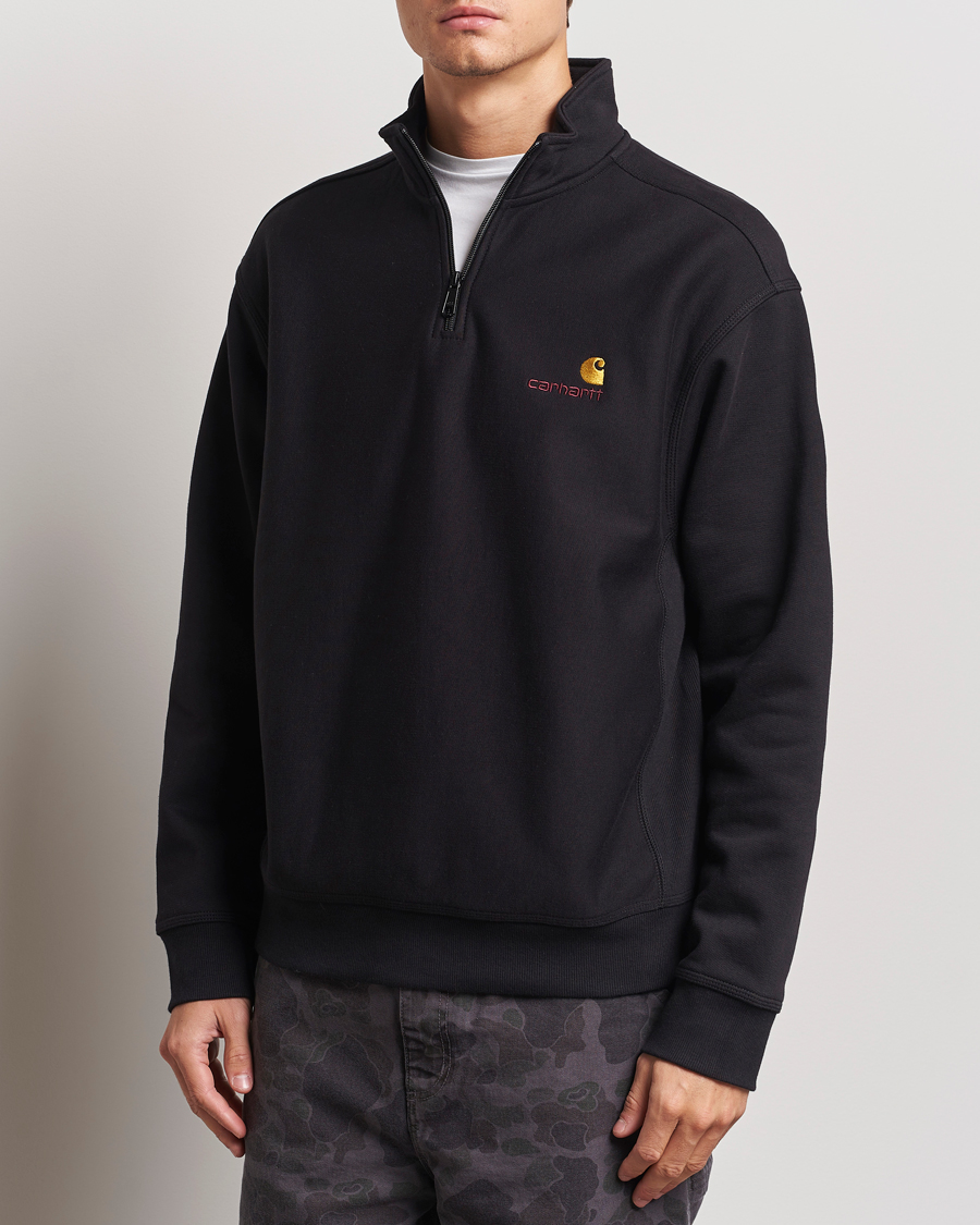 Hombres | Jerséis y prendas de punto | Carhartt WIP | American Script Half Zip Sweatshirt Black