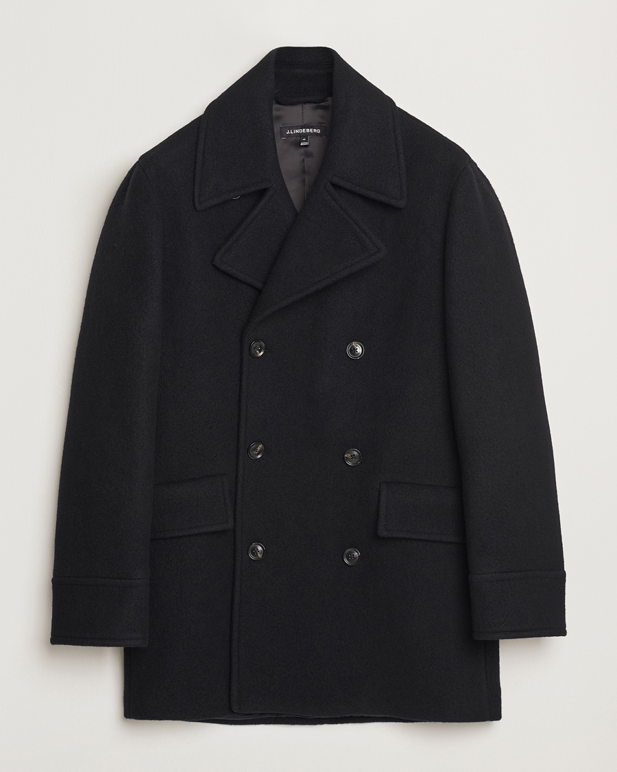 Hombres | Abrigos y chaquetas | J.Lindeberg | Arno Double Breasted Coat Black