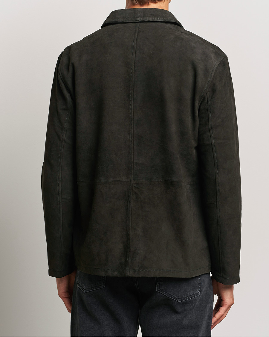 Hombres | Abrigos y chaquetas | J.Lindeberg | Jonah Suede Overshirt Washed Black