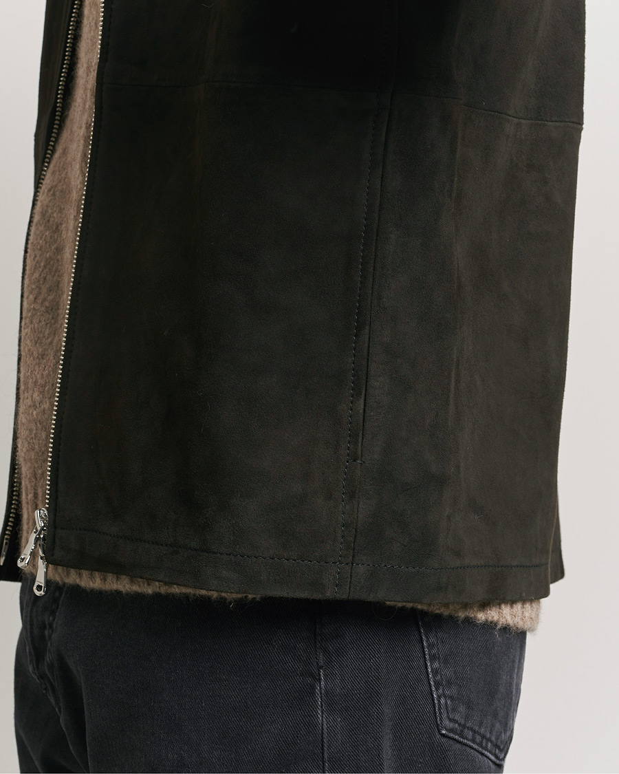 Hombres | Abrigos y chaquetas | J.Lindeberg | Jonah Suede Overshirt Washed Black
