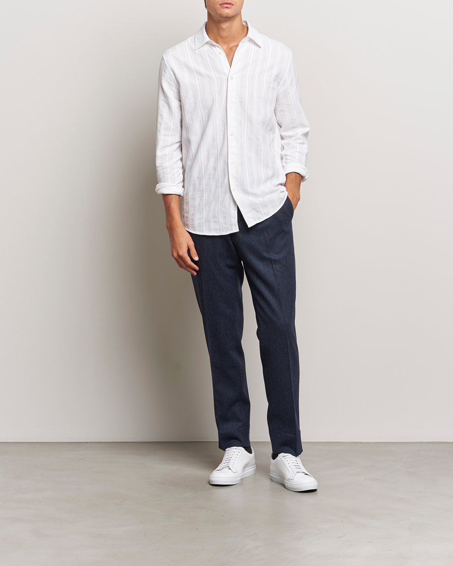 Hombres | Pantalones | J.Lindeberg | Soren Twill Cash Flannel Pants Navy