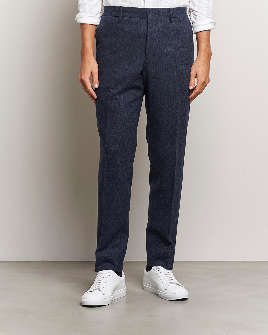 Hombres | Pantalones | J.Lindeberg | Soren Twill Cash Flannel Pants Navy