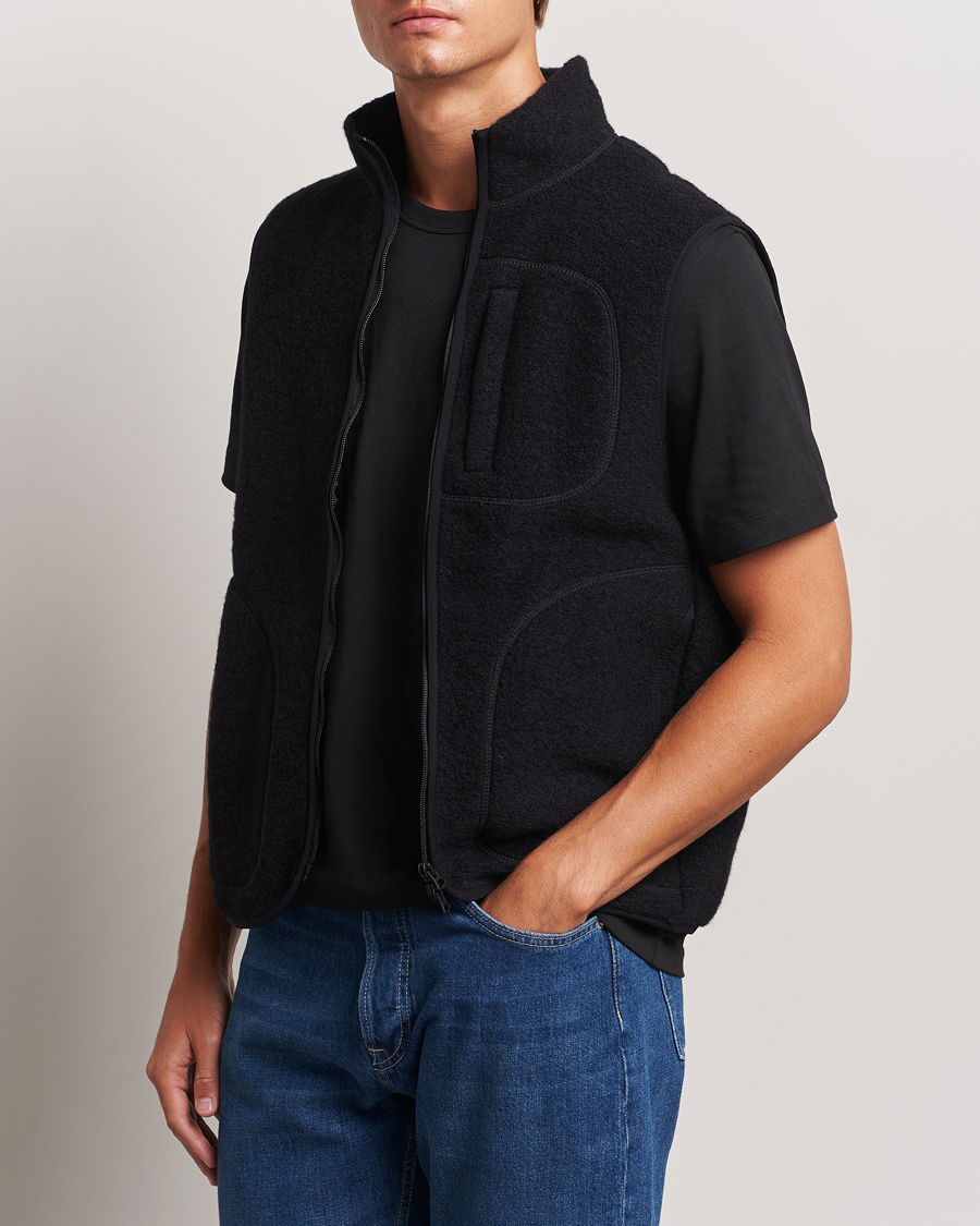 Hombres | Chalecos | J.Lindeberg | Duncan Wool Fleece Vest Black