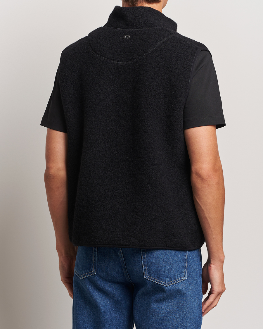 Hombres | Chalecos | J.Lindeberg | Duncan Wool Fleece Vest Black