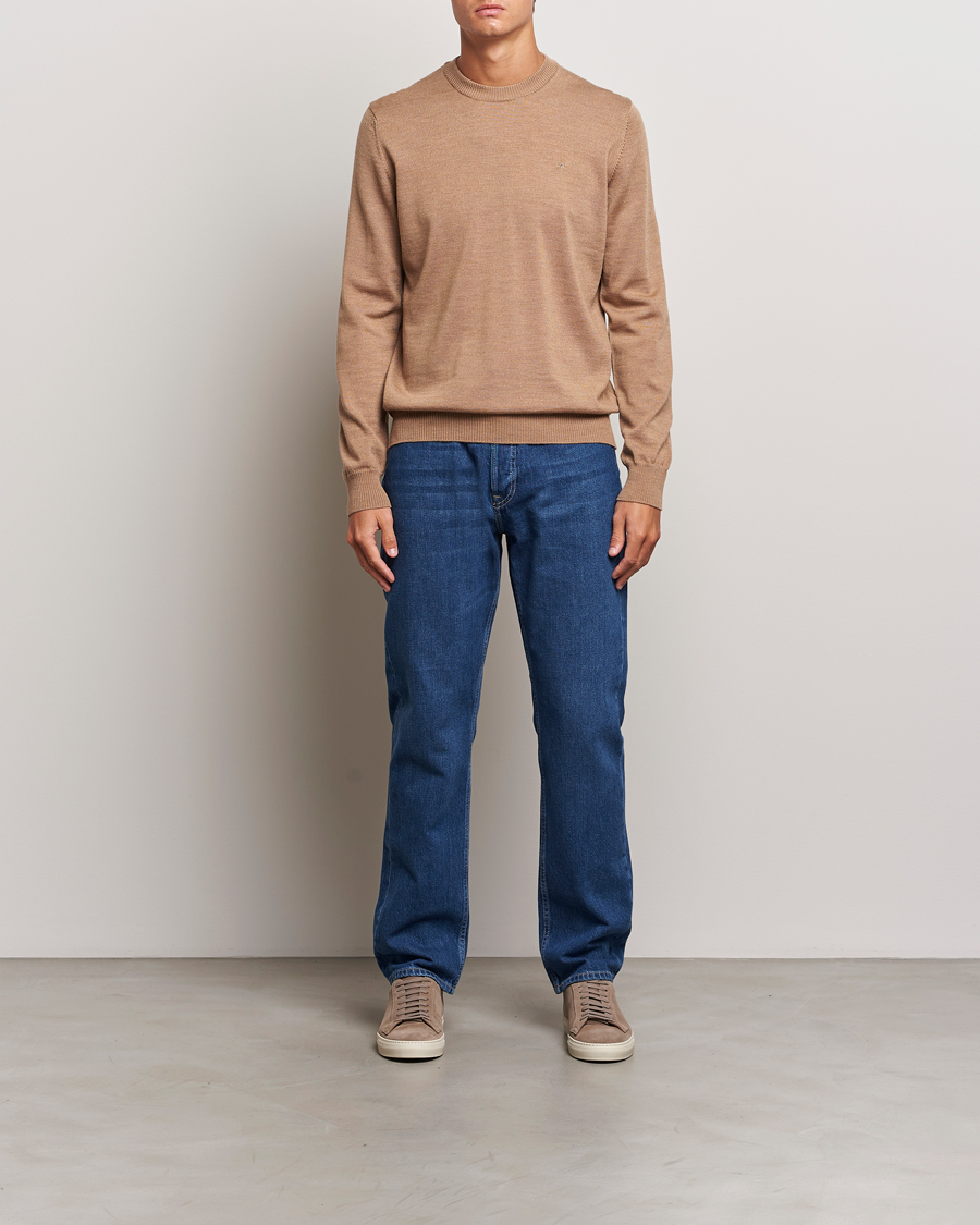 Hombres | Jerséis y prendas de punto | J.Lindeberg | Keane Merino Crew Neck Sweater Tiger Brown