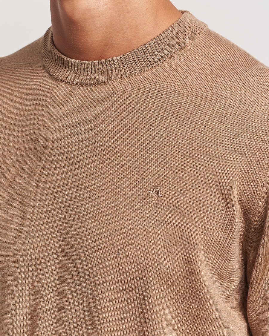 Hombres | Jerséis y prendas de punto | J.Lindeberg | Keane Merino Crew Neck Sweater Tiger Brown