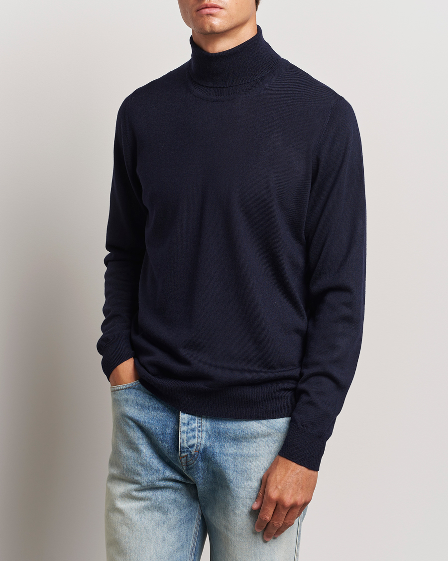 Hombres | Jerséis y prendas de punto | J.Lindeberg | Kaden Merino Turtleneck Navy