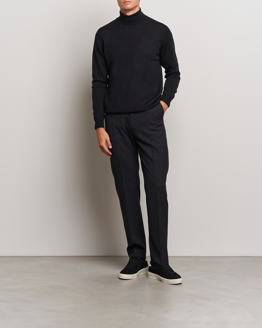 Hombres | Jerséis y prendas de punto | J.Lindeberg | Kaden Merino Turtleneck Black