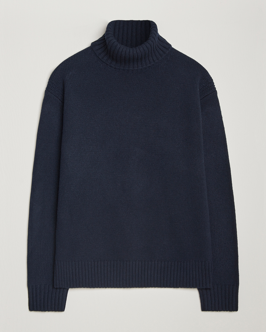 Hombres | Jerséis y prendas de punto | J.Lindeberg | Todd Heavy Knit Turtleneck Navy